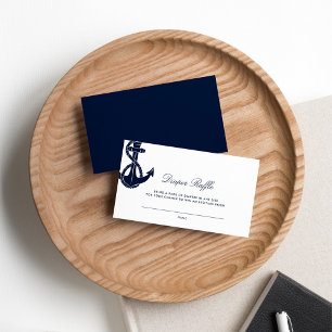 Nautic Anchor Script Baby Duwer Windel Raffle Begleitkarte