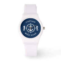 Nautic Anchor Seepferd Captain Boat Name Navy