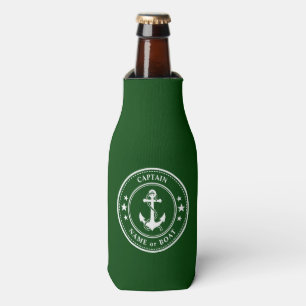 Nautic Anchor Stars Captain Boat oder Name Green Flaschenkühler