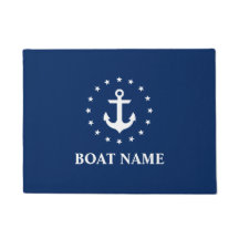 Nautic Anchor Stars Navy Blue Doormat