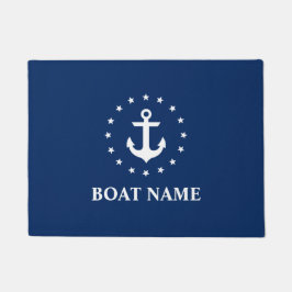 Nautic Anchor Stars Navy Blue Doormat Fußmatte