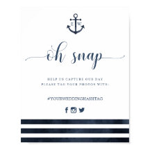 Nautic Anchor Stripes Wedding Oh Snap Zeichen