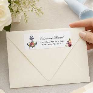 Nautic Anchor Watercolor Floral Knoten