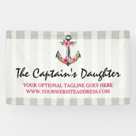 Nautic Anchor Watercolor Rose Beach Boutique Banner