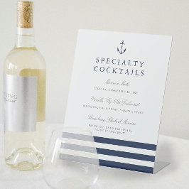 Nautic Anchor Wedding Bar Sign Sockelschild