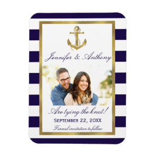 Nautic Anchor Wedding Foto speichern das Date Magn Magnet