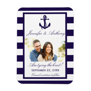 Nautic Anchor Wedding Foto speichern das Date Magn Magnet