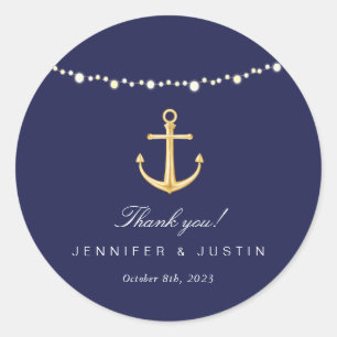 Nautic Anchor Wedding Gefallen Danke Stickers
