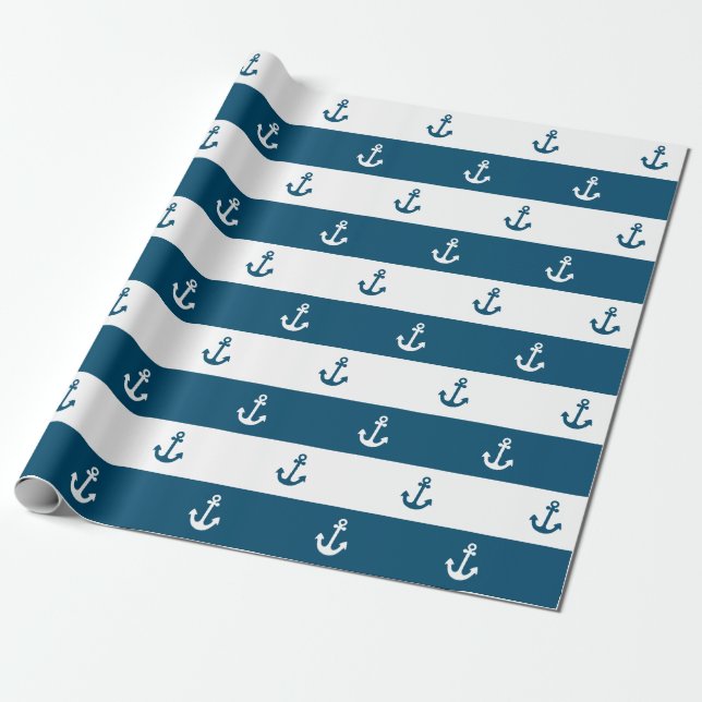 Nautic Anchor Wrapping Paper Geschenkpapier (Ungerollt)