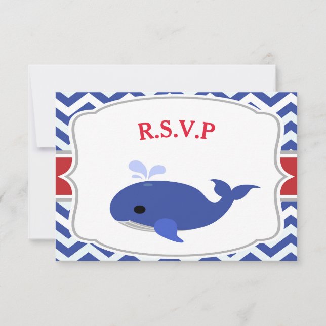 Nautic Baby Shower RSVP Card (Vorderseite)