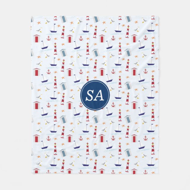 Nautic Back to School Dorm Essentials Fleecedecke (Vorderseite)