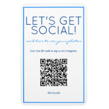 Nautic Beach Blue QR Code Social Media Magnet
