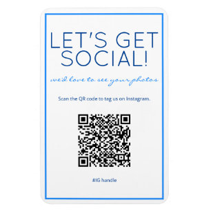 Nautic Beach Blue QR Code Social Media Magnet