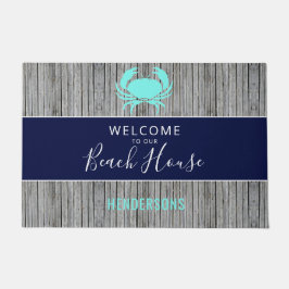 Nautic Beach House Rustic Family Monogram Name Fußmatte