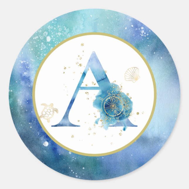 *~* Nautic Beach Muscheln Umschlag Aufkleber Stick (Vorderseite)