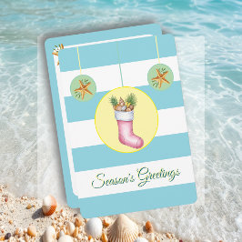 Nautic Beach Themed Holiday Card Feiertagskarte