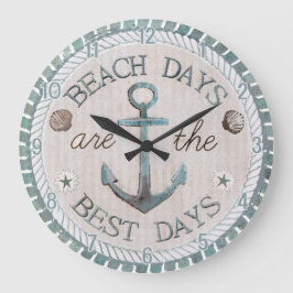 Nautic Best Days Beach Rustic Wall Clock Große Wanduhr