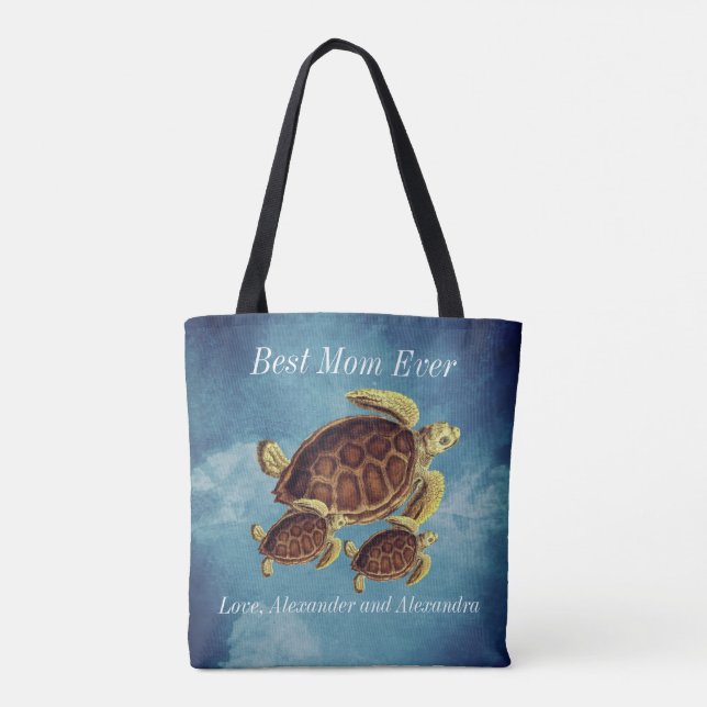 Nautic Best Mama jemals Sea Turtle Watercolor (Rückseite)