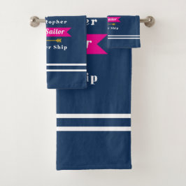 Nautic Best Sailor Navy Badhandtuch Set
