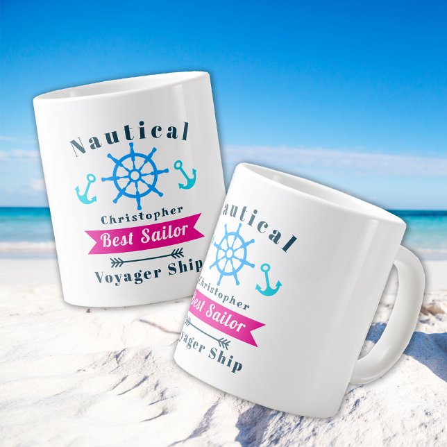 Nautic Best Sailor White Jumbo-Tasse (Nautical Best Sailor White Mug.)