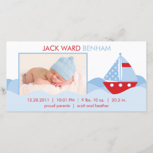 Nautic Birth Announcement Ankündigung