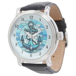 Nautic Blue Anchor Festglas Armbanduhr