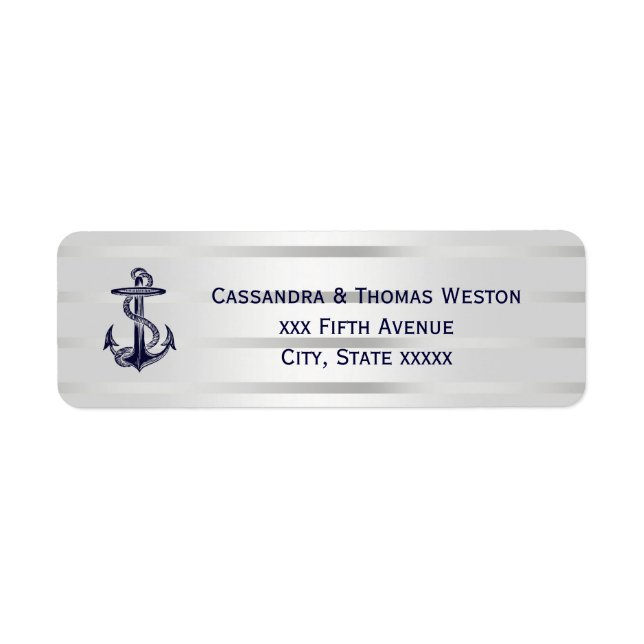 Nautic Blue Anchor Silver, mit dem das Adressenlab (Vorne)