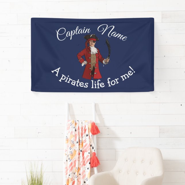 Nautic Blue Boy Pirate Banner (Insitu)
