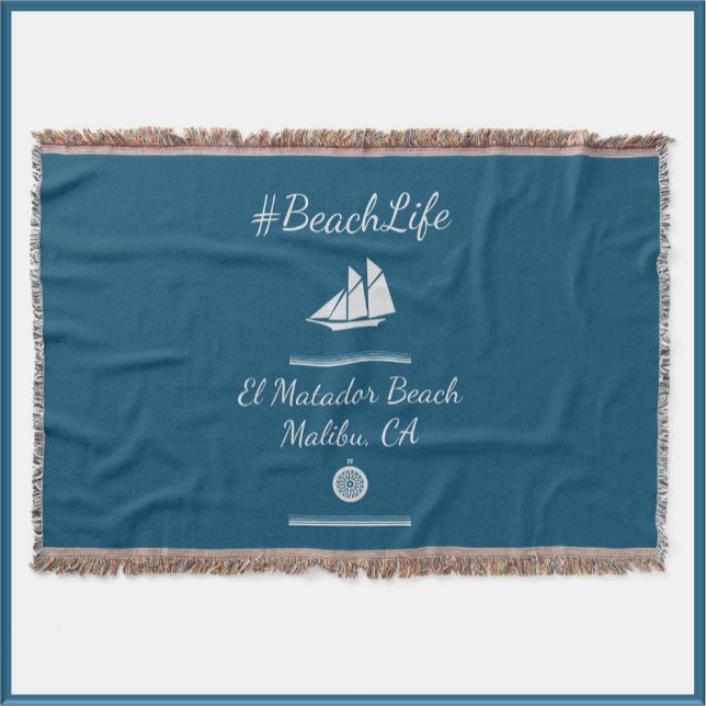 Nautic Blue Customizable Beach Life Decke (Von Creator hochgeladen)
