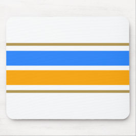 Nautic Blue, fett gelbe Streifen auf weiß Mousepad