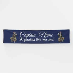 Nautic Blue Rum Skelett Party Pirate Banner