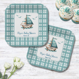 Nautic Blue Sailboat"Oh, Baby" Baby Party Teller