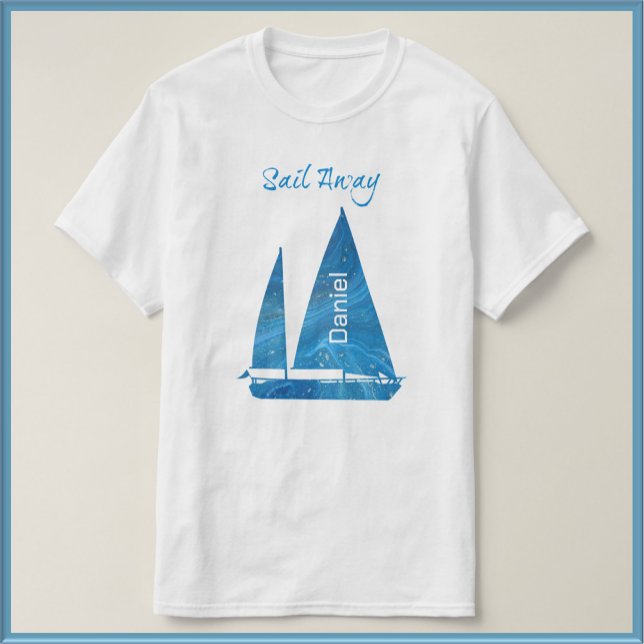 Nautic Blue Sailboat T-Shirt (Von Creator hochgeladen)