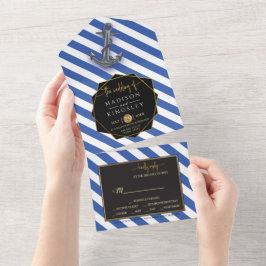 Nautic Boat Anchor Fabulous Sailing Wedding All In One Einladung