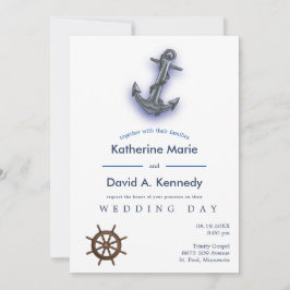 Nautic Boat Anchor Fabulous Sailing Wedding Einladung