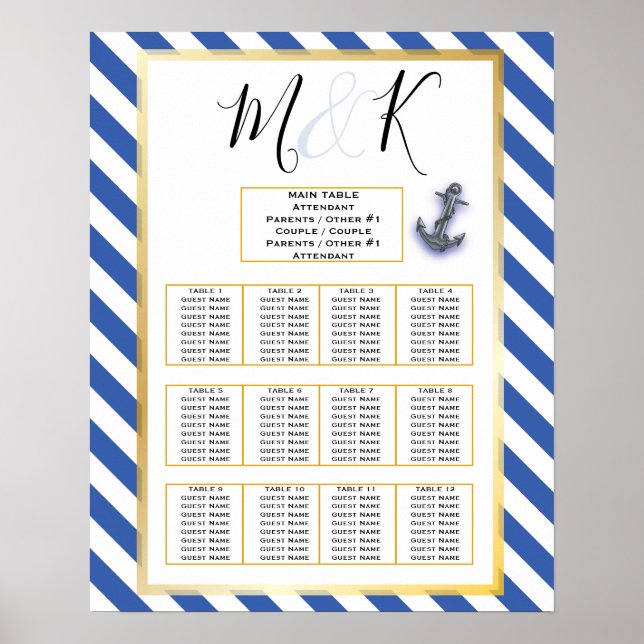 Nautic Boat Anchor Fabulous Sailing Wedding Poster (Vorne)