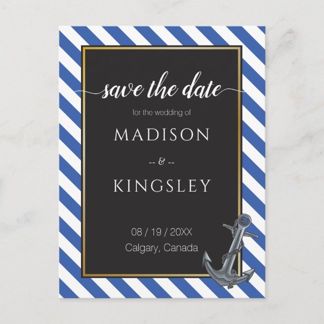 Nautic Boat Anchor Fabulous Sailing Wedding Postkarte (Vorderseite)