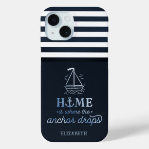 Nautic Boat Anchor Navy Blue Case-Mate iPhone Hülle