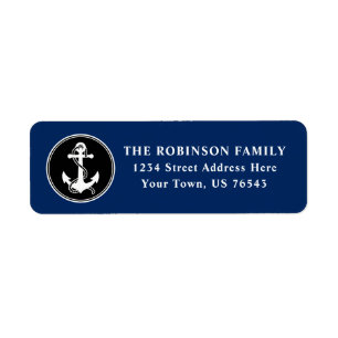 Nautic Boat Anchor Rope Black Blue White Address