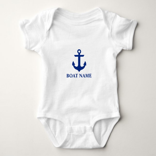 Nautic Boat Name Anchor Baby Strampler (Vorderseite)