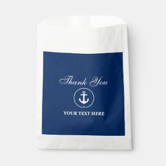 Nautic Boat Name Anchor Rope Navy Blue Geschenktütchen