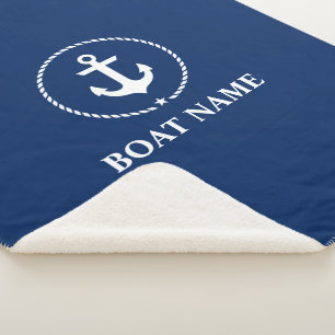 Nautic Boat Name Anchor Rope Navy Blue Sherpadecke