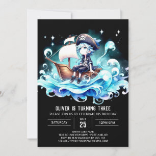 Nautic Boho Pirate Birthday Einladung