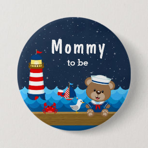 Nautic Boy Bären rot und Marinemommy zu sein Button