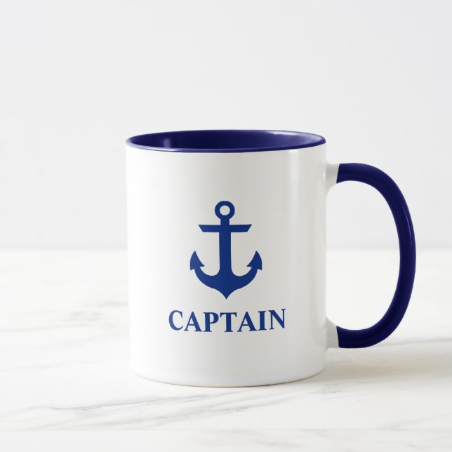 Nautic Captain Anchor Blue und White Tasse (Rechts)