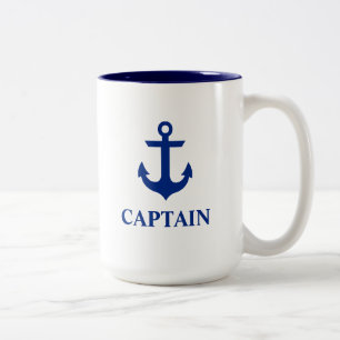 Nautic Captain Anchor Large Zweifarbige Tasse