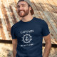 Nautic Captain Boat Name Anchor Rope Helm T-Shirt (Customize to change text size. Choose from a variety of shirt colors and styles.)