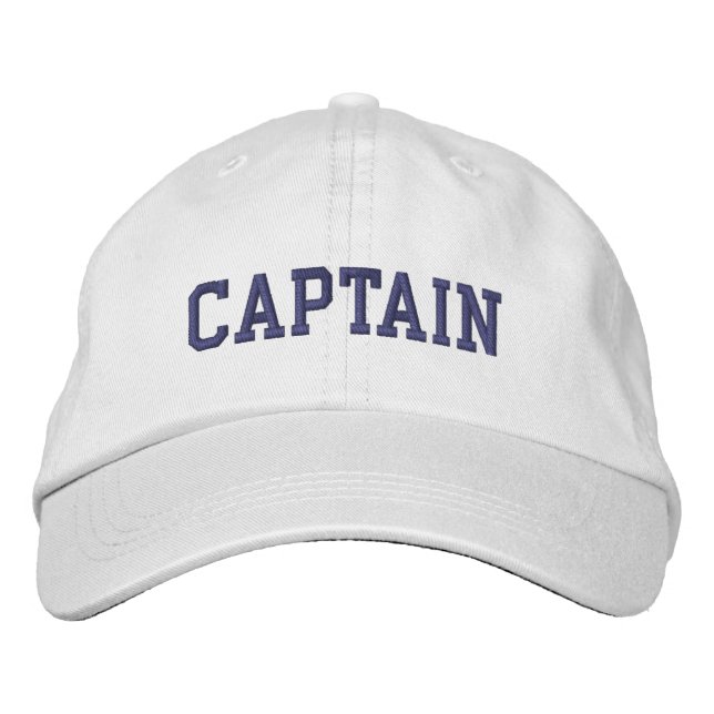 Nautic Captain Cap White Bestickte Baseballkappe (Vorderseite)
