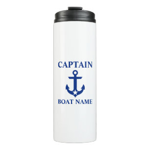 Nautic Captain Name Anchor Star Thermosbecher