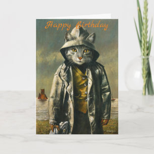 Nautic Cat Birthday Card Karte